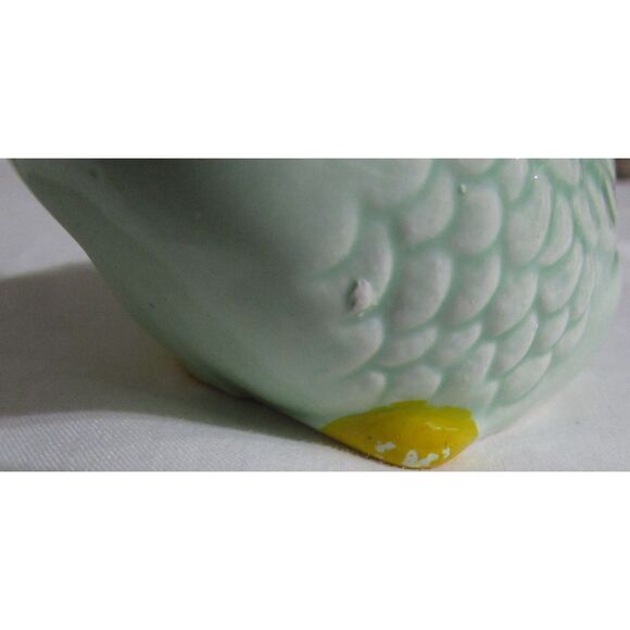 Vintage Ceramic duck goose mint green pin cushion sewing box needles pins - Picture 5 of 7